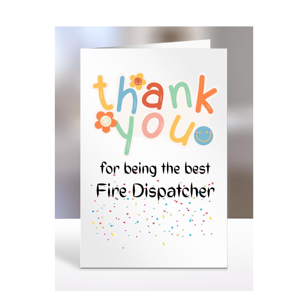 Thank you card for Fire Dispatcher, men, women, him, her, colleague, boss, manager, supervisor, friend, gifts, presents for christmas, A5-212a_253 — image 1