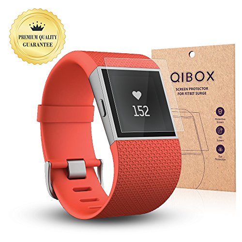 QIBOX Premium HD Clear Tempered Glass Screen Protector for for Fitbit Surge Fitness Superwatch 9H Hardness Multi-layer Explosion-proof and Anti-Bubble Screen Guard