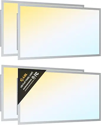 LED 2x4 Flat Panel Light, Drop Ceiling Lights Fixture, Selectable Features, 30W/40W/50W/60W/72W, 3000K/3500K/4000K/5000K/6500K, Dimmable (0-10V), for Office Kitchen, ETL Listed 4 Pack