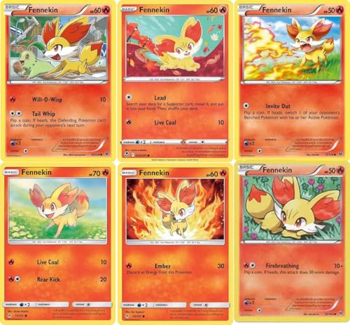 Fennekin - Pokemon 6 Card Lot - 25/162 - XY - Fates Collide - Forbidden Light