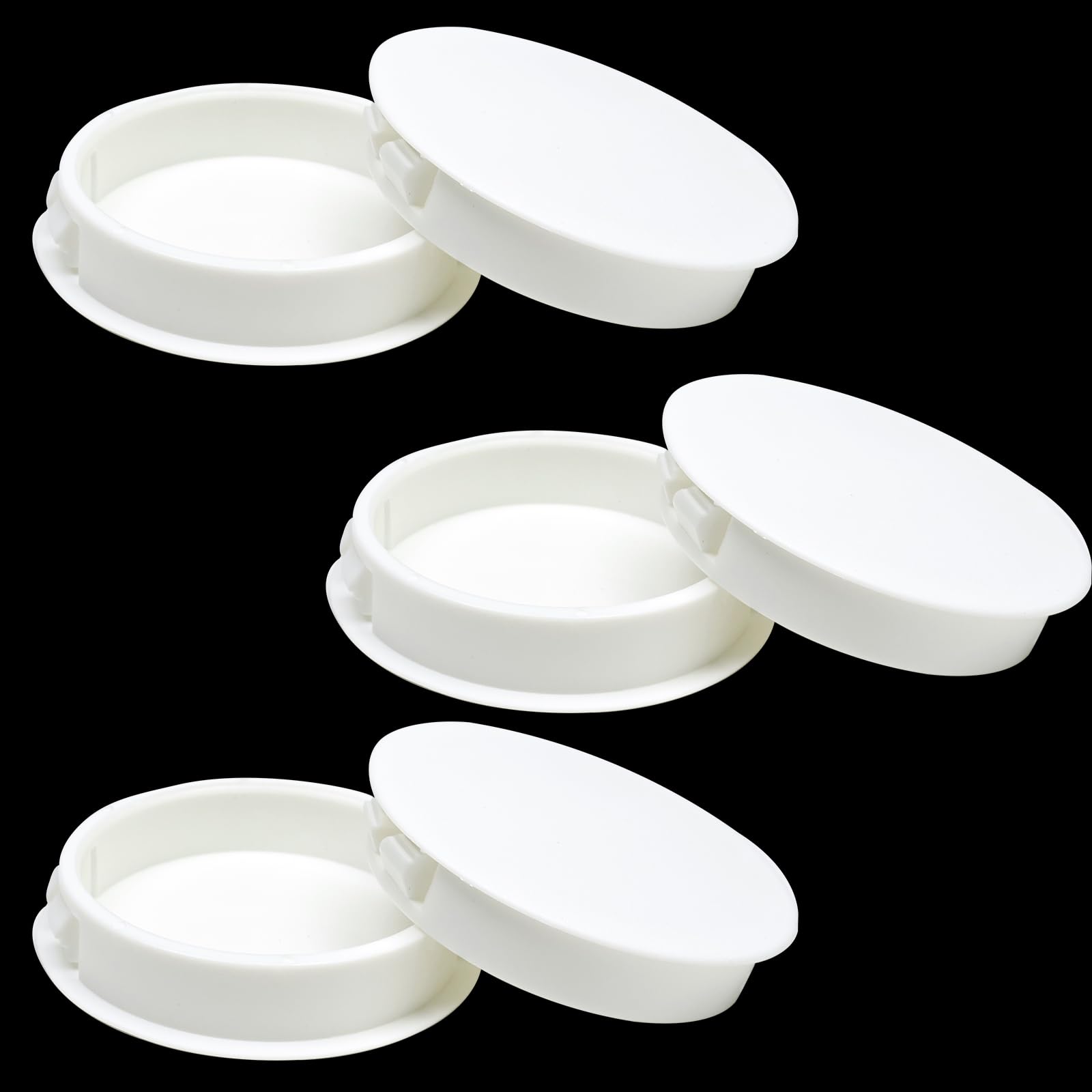 2 In/50 mm Plastic Plugs for Round Holes, White Screw Hole Cover