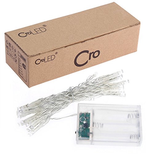 Easy Provider Tira 4.0m Luces LED Hilo Cadena Luz 40 LED Blanco Cálido A Batería