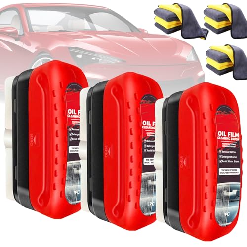 Automotive Oil Film Cleaning Brush, Removedor De Película De Aceite Para Vidrio, Limpiador De Vidrios De Automóvil Con Esponja, Tabla De Limpieza De Vidrio