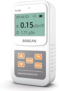 BOSEAN Geiger Counter Nuclear Radiation Detector, Personal Radiation Dosimeter, Rechargeable Geiger Monitor Meter with Battery LCD Display Curve Graph for Beta Gamma X Ray