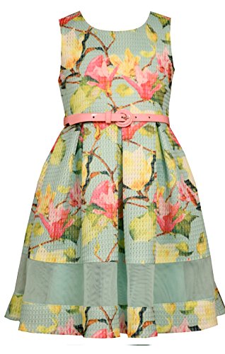 Bonnie Jean Girls' Big Girls' Scuba Fit and Flare Contrast Dress