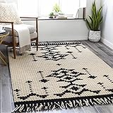 Brugs Livabliss BON2302 Beni Ourain Bohemian, Transitional 2' x 3' Area Rug - Black, Cream