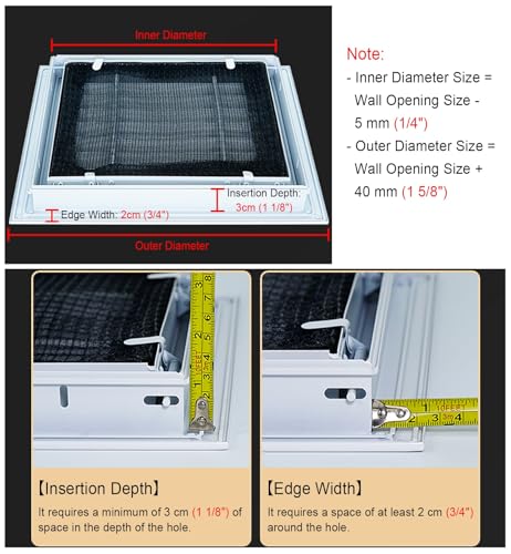Puerta de ventilación integrada en panel de acceso de aluminio universal para techos de yeso 8