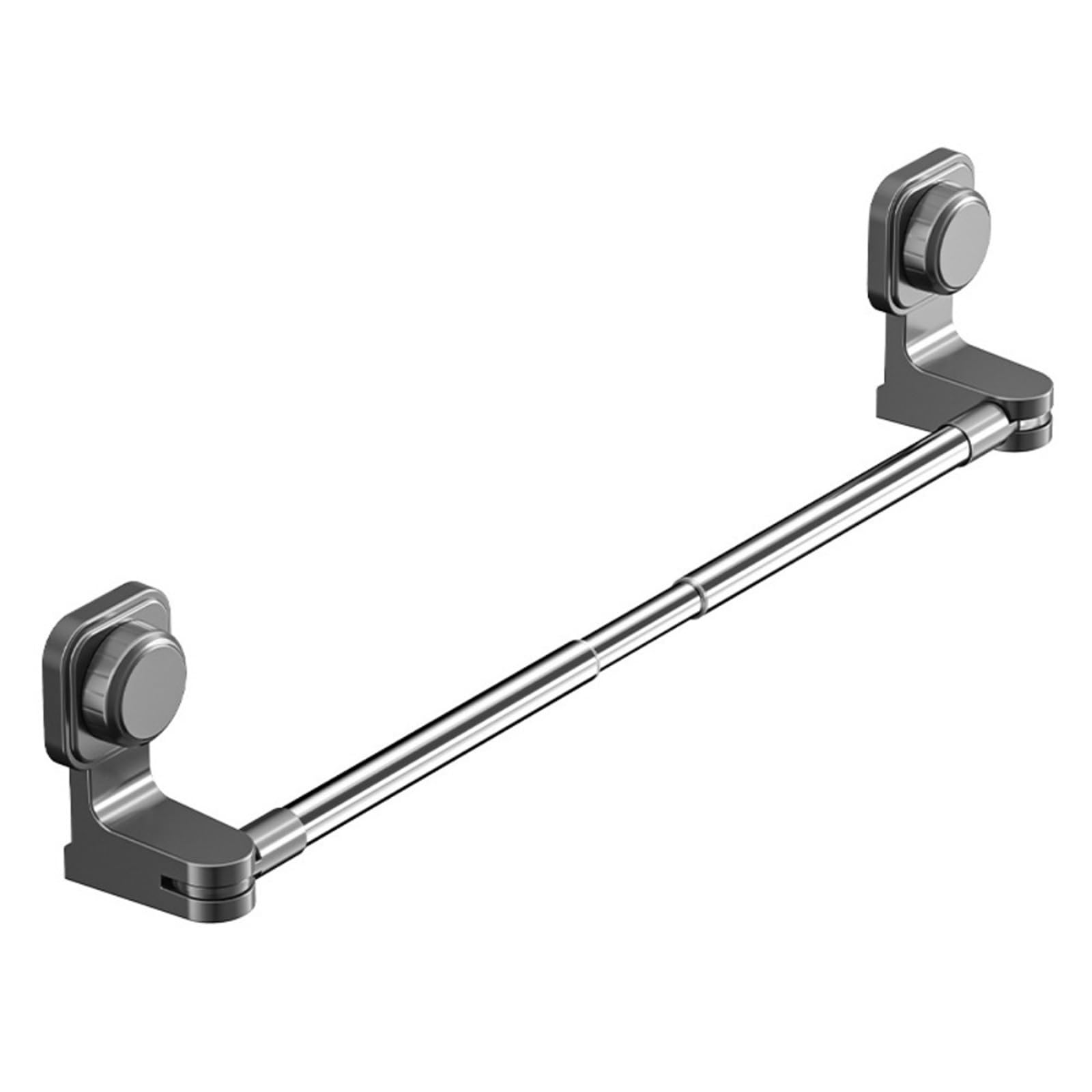 Bathroom towel rail Wall-Mounted Suction Cup Towel Rack Waterproof Strong Retractable Bar Rotatable Large Load Bearing(Grey)