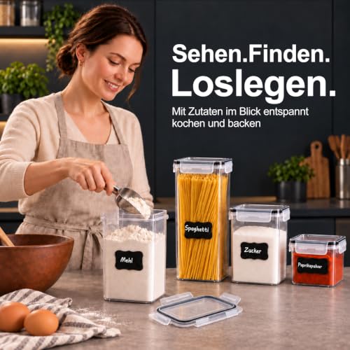 GoMaihe Vorratsdosen 25 Set Aufbewahrungsbox Küche Organizer, Luftdicht Vorratsbehälter Plastik mit Deckel… – Ansicht 7