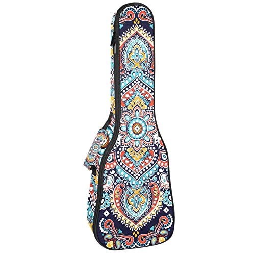 Sac à dos ukulélé concert au motif henné indien pour vos répétitions