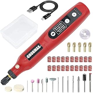 CHOKMAX Cordless Rotary Tool, 3.7V Mini Grinder with 5 Variable Speed, Front LED Work Light, 40pcs Accessories Electric Multi-Tool for Polishing, Cleaning and Engraving
