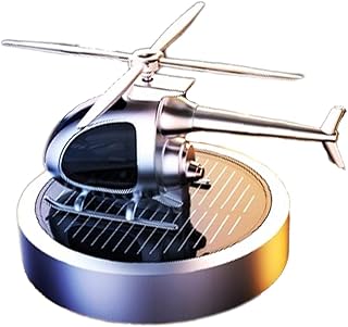 SINOHVLI Solar Helicopter Car Aromatherapy Decor,Diffuser Air Freshener,Solar Energy Rotating Helicopter Design Aromatherapy Decor for Car Office Home (Silver)