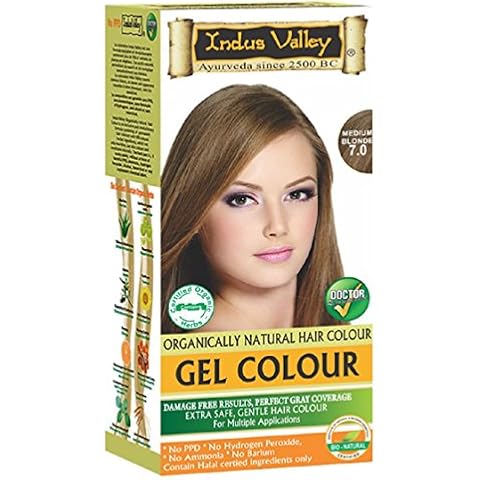 Indus Valley Medium Blonde Gel Hair Dye Colouring Kit 7.0 Cover