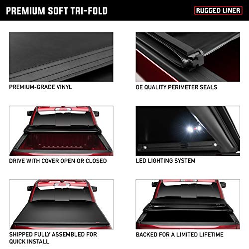 Rugged Liner Premium Soft Folding Truck Bed Tonneau Cover | FCF5504 | Fits 2004 - 2008 Ford F-150 5' 6" Bed (66") - Thumbnail 4