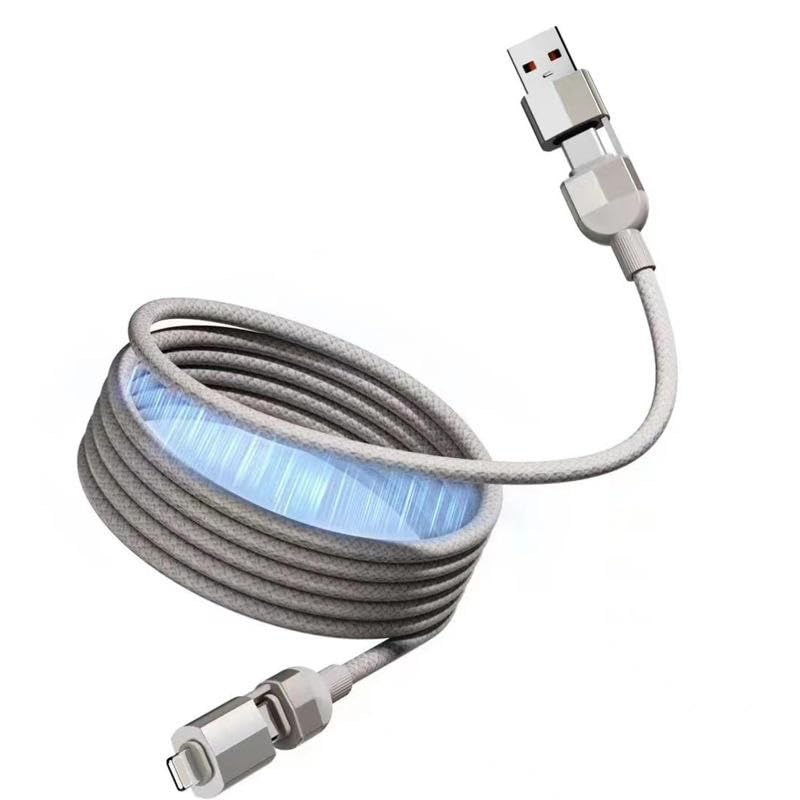 TeraaBliss 240W Magnetic USB C Cable 1.2M, Grey 70 g - Image 1