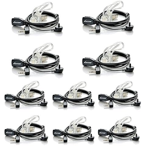 LUITON Walkie Talkie Earpiece with Mic for BaoFeng Radio Retevis Headset for Baofeng UV-5R BF-888S Arcshell Retevis H-777 RT21 RT22 Kenwood 2 Way Radio (10 Pack) Cover