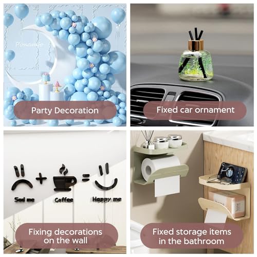 Image of JIEHENG 300Pcs Double Sided Dot Stickers,0.4 inch Adhesive Dots(10mm) | Removable Adhesive Putty Stickers,Waterproof,Clear Sticky Adhesive Mounting Putty