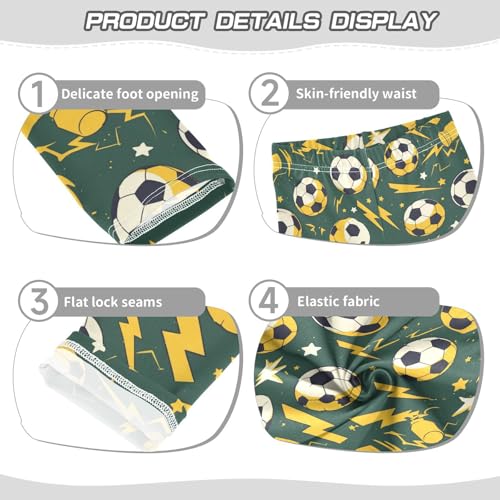 Soccer Balls Girls' Leggings Toddler Doodles Lightning Stars Kids Yoga Pants Dance Active Tights 4T3