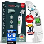 Fieberthermometer Ohr & Stirn, 3 in 1 Thermometer Ohrthermometer Baby Kinder & Erwachsene Stirnthermometer kontaktlos Digitales Fieber-Thermometer Infrarot-Messgerät, TÜV-zertifiziertes Medizinprodukt