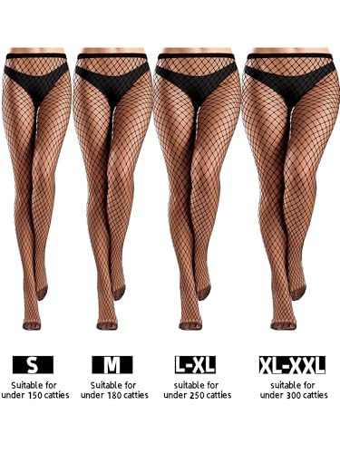 Ramede 6 Pairs Women Fishnet Thigh High Stockings Waist Tights Mesh Patterned Fishnet Leggings Pantyhose for Halloween3