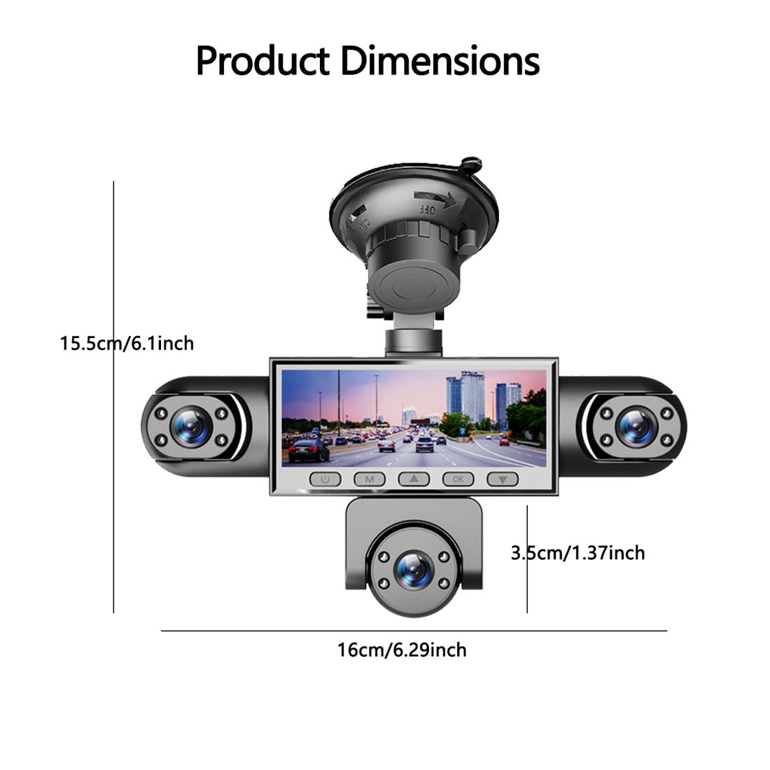 Dash Cam Multicanale 1080p Con Visione Notturna E Monitoraggio Parcheggio (5)