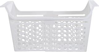 Adjustable Freezer Organizer Bin for Chest Storage, White Plastic
