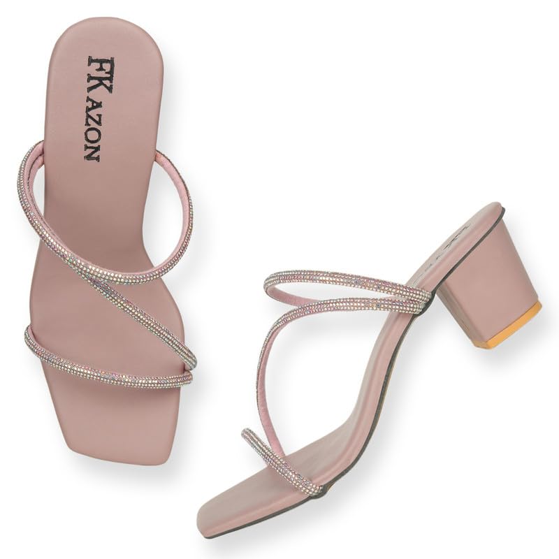 Women's Stylish Heels – Patent Leather T-Strap Party Sandals|FK_805_PEACH HEEL-Y1-P1-image-1