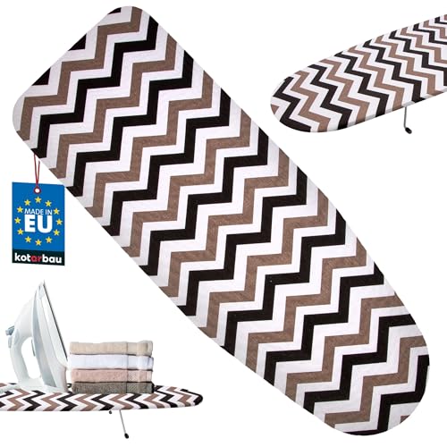 KOTARBAU® Bügelbrett Tisch - Tischbügelbrett - Klein -Reisebügelbrett – 75 x 27 cm – Kleines Bügelbrett – Schutzhülle – Zickzackmuster