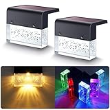 DenicMic Solar Deck Lights, Led Solar Step Lights Outdoor for Stair, Fence, Railing,Patio Garden,...