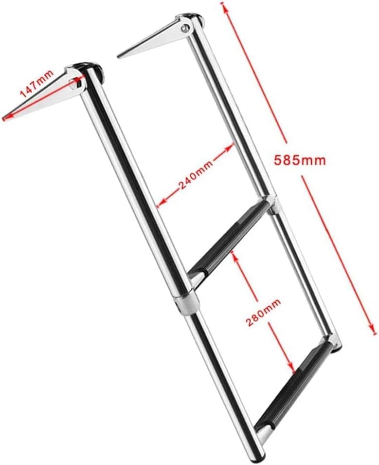 Escalera extensible de acero inoxidable para piscina marina 2 peldaños miniatura 2