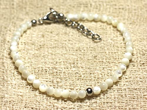 Bracelet perles d'eau douce 4mm et fermoir argenté ajustable LKBEADS - 2