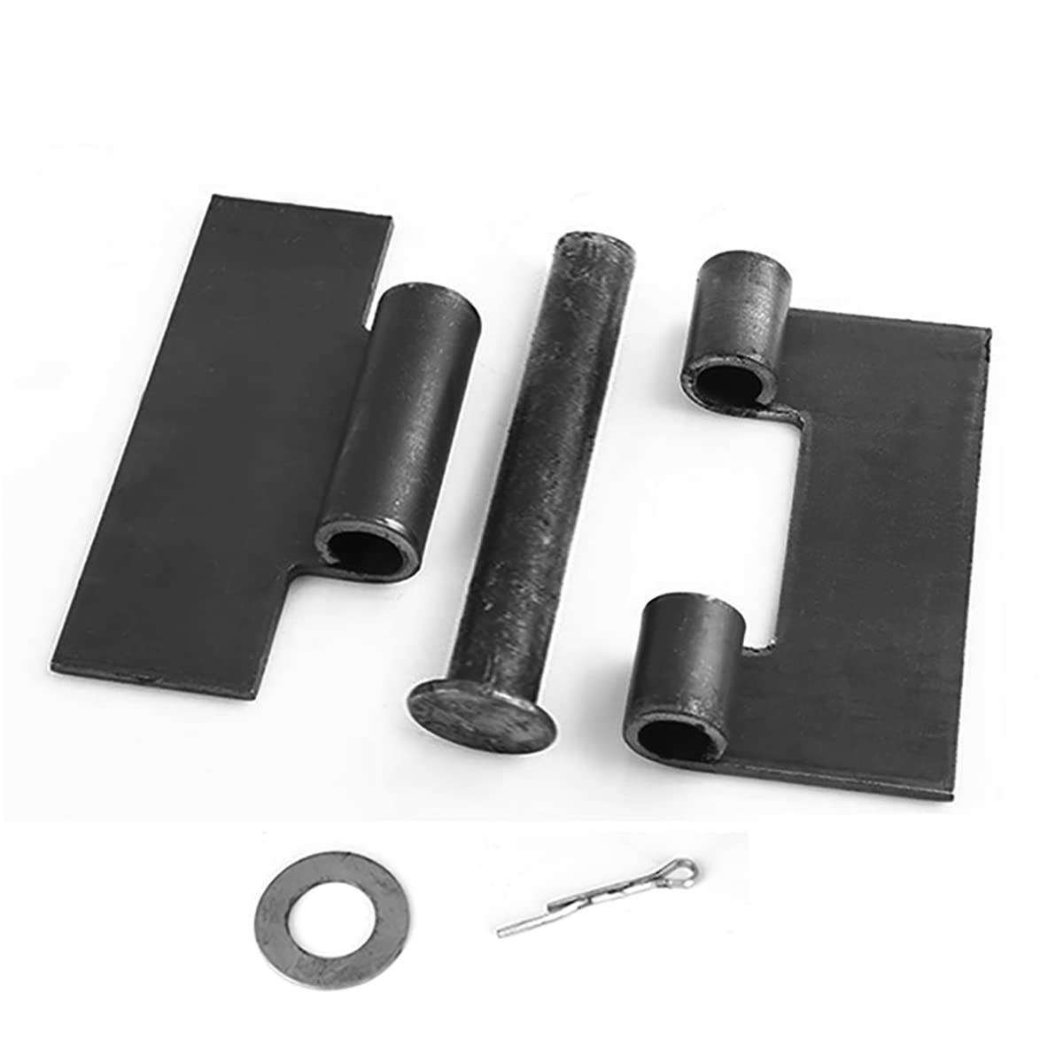2 bisagras de puerta soldadas de metal resistente de 16,5 x 12,7 cm con pasador extraíble, 5 mm de grosor, carga de 299,4 kg