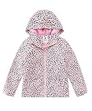 M2C Girls Hooded Fleece Lined Waterproof Rain Jacket 7-8 Cheetah Pearl