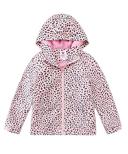 M2C Girls Outdoor Floral Fleece Lined Light Windproof Jacket with Hood