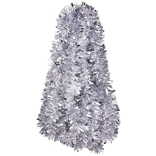 Joygoodta Silberne Weihnachts-Lametta-Girlanden, 6 Meter, klobiges...