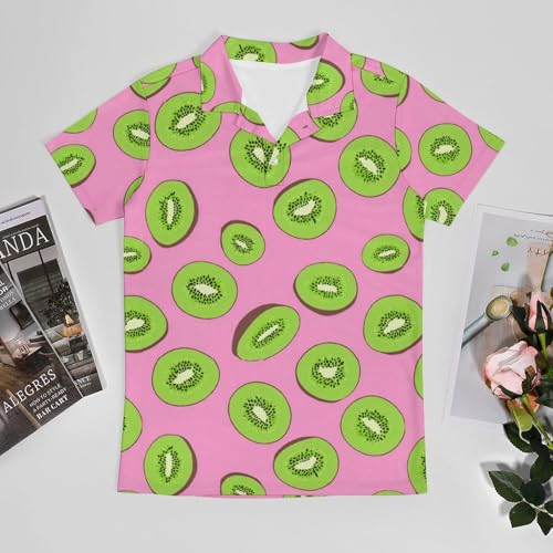 Boys' Classic Polo Shirts Short Sleeve Moisture-Wicking Golf & Tennis Shirts for Youth Teens Cute Kiwi Fruit3