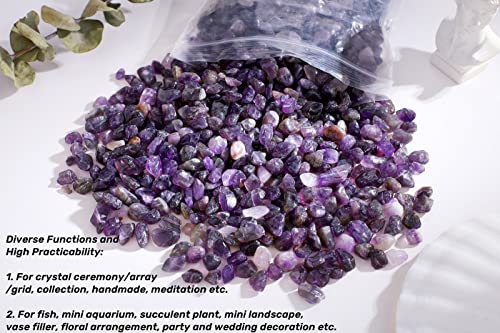 image for QINJIEJIE Amethyst Crystal Gravel Polished Chips Stones Pea Quartz 0.3