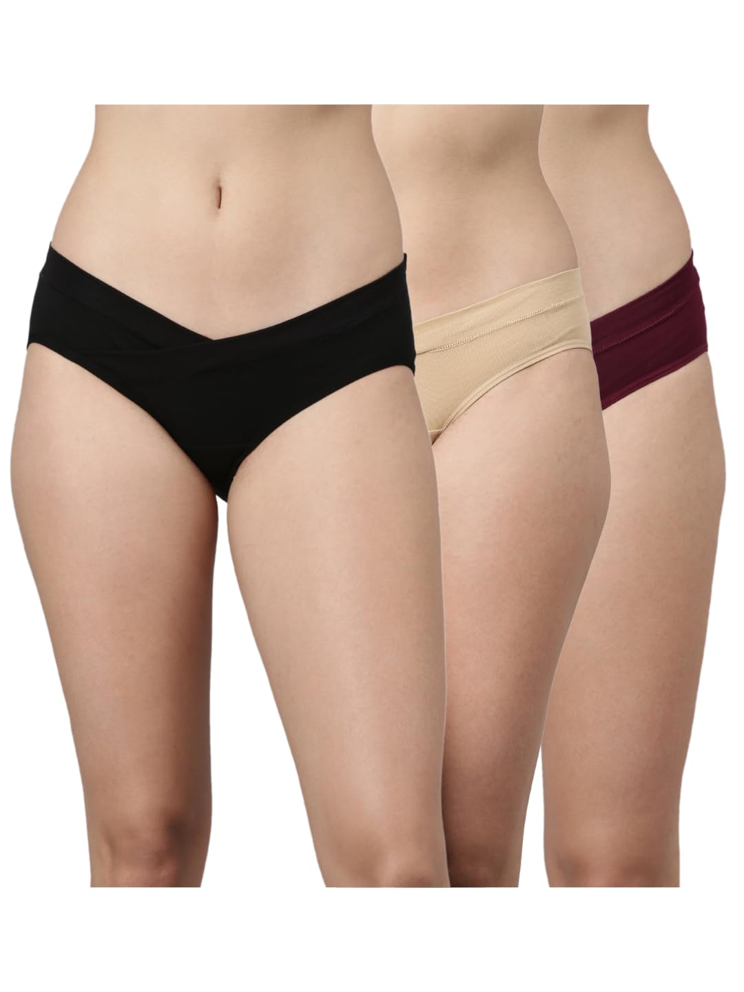 THE MAMA KLUB Pack of 3 Maternity Panties, Low Waist, Cotton, v Shape, Super Comfortable, Pregnancy-picture-15