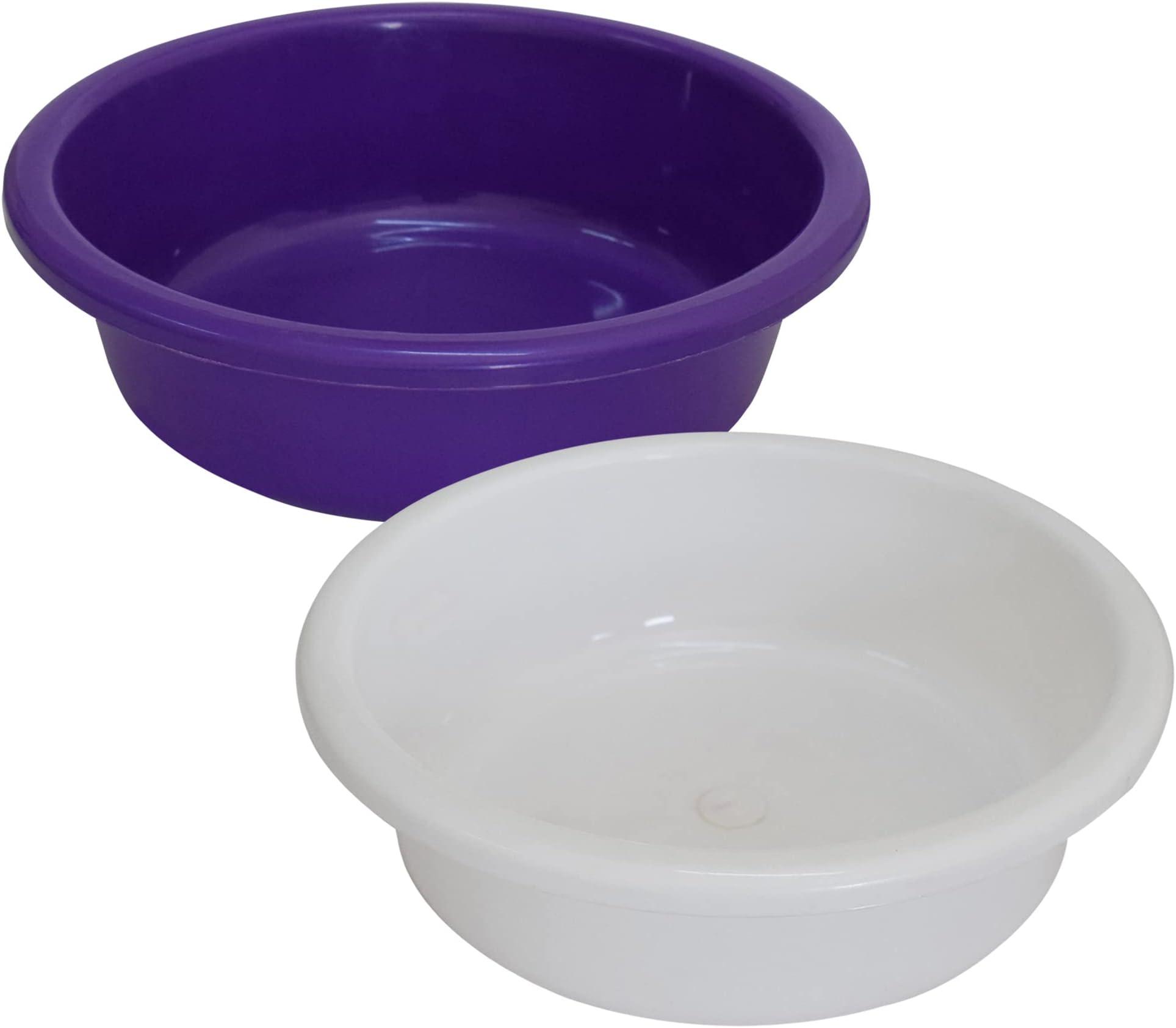 Kuber Industries Multiuses Unbreakable Plastic Knead Dough Basket/Basin Bowl For Home & Kitchen 6 Ltr- Pack of 2 (Purple & White)