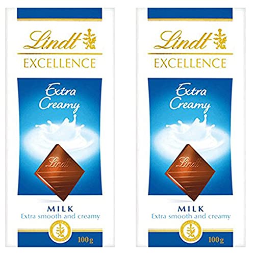 Lindt Excellence Extra Creamy Milk Chocolate Bar, 100 g, 2 Pack, White & Blue (B07QHYG5NF) Amazon Price History, Amazon Price Tracker