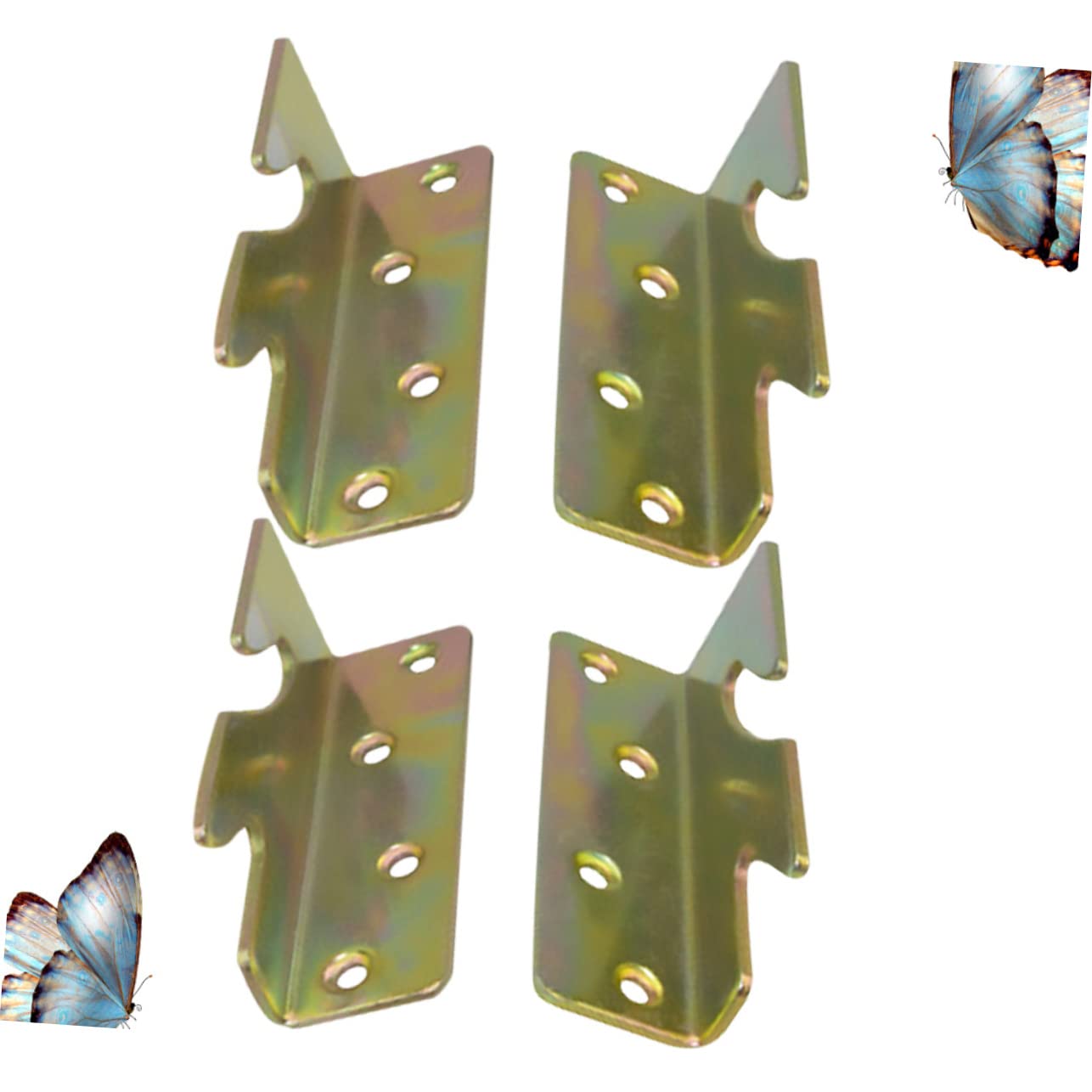 4Pcs Thickened Connecting Hinges for Bed Frames Corrosion Bed Gemel Fittings Widened Design for Headboards Footboards Heavy Duty Furniture Accessories