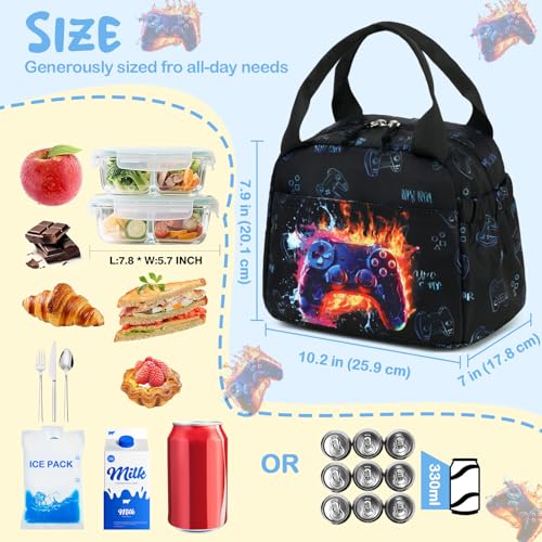 Image of CAMTOP Boys Lunch Box Kids Insulated Lunch Bag Kids Cute Lunchbox for Boys Loncheras Para Ninos