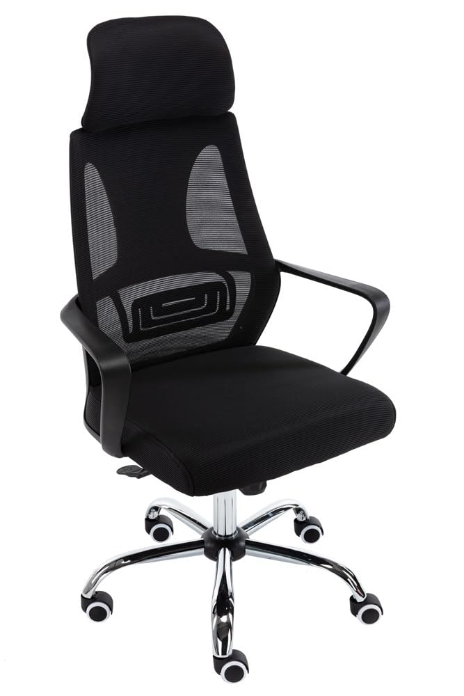 Topeshop FOTEL Nigel CZER? Office/Computer Chair Padded Seat Mesh backrest (Nigel Black)