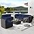 SUNCROWN 7-Piece Outdoor Patio Furniture Sofa Set All-Weather Black Wicker Sectional Cushioned Washable Seat Conversation Set with Modern Glass Coffee Table and Cushions (Dark Blue)