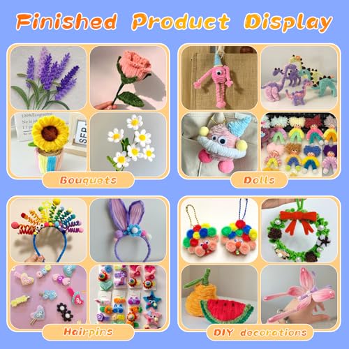 Image of 100Pcs Pipe Cleaners, Royal Blue Chenille Stems for Flowers Making