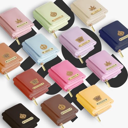 Mekhush Personalised Vegan Leather Mini Wallet with Customised Name and Charm for Ladies 2 51JpwoPvcaL