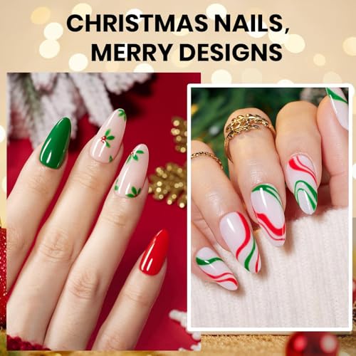 Image of Beetles Green Red Gel Polish Set - Red Green Gel Polish Classic Summer Colors Soak off UV Led Lamp Needed Manicure Salon DIY Home Prelude of Celebration