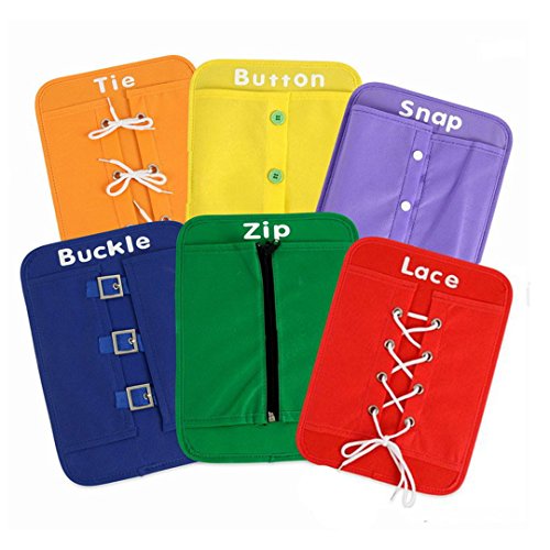 AiSi Kinder Lernspiele Fädelspiel Pädagogisches Lernspielzeug, Schnürsenkel Binden Lernen, Praktische Fähigkeiten Entwickeln, Ideal zum Schleifen Lernen (6 PCS Set)