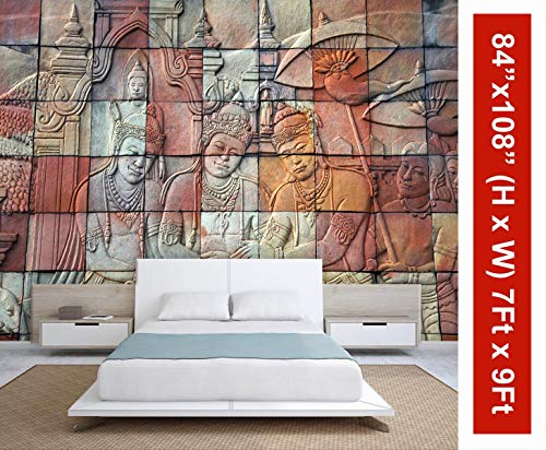 Image of 999STORE 3D Stones and Statues Mural Wall Papers for Home (Non Woven 7x9 Feet Grey)