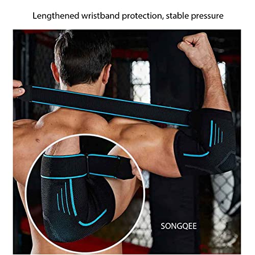 SONGQEE Elbow Support for Men Tennis Support Strap Brace Compression Sleeves for Weightlifting Gym, Sports Protection - Image 2